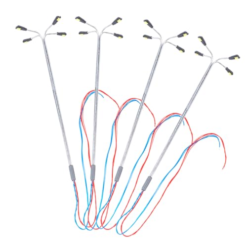 NOLITOY 4 Teiliges LED Straßenlaternen Modellbau Kits N Spur Licht Bauen Sie N Spur Straßenlaterne Garten Innenbereich Kleine Blaue Lampen Für Mini LED Leuchten Miniatur Farbige von NOLITOY