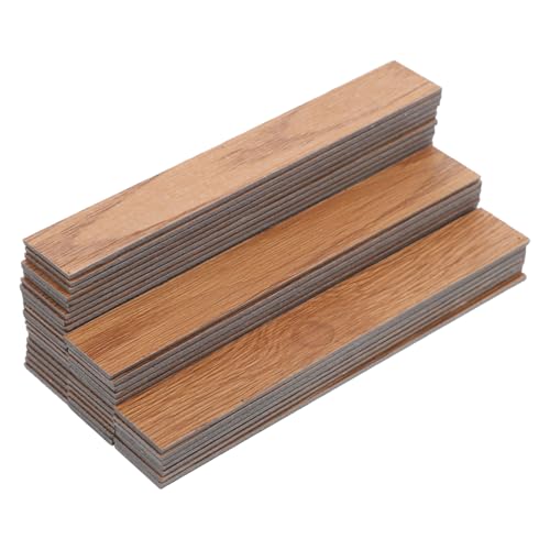 NOLITOY 40 Stück Scale Holzfußböden Realistische Holzmaserung Einfache Montage Langlebige Miniatur Fußboden Dekoration für Puppenhaus DIY von NOLITOY
