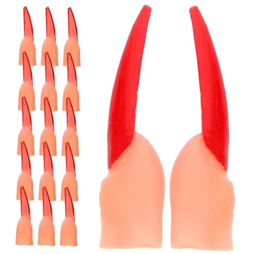 NOLITOY 40 Stück Teiliges Halloween Hexen-Finger Realistische Fake Finger Props mit Roten Nägeln Verstellbare Fingerabdeckungen für Cosplay Lesen Party-Tricks und Kostümzubehör NOLITOY 40 Stück Teiliges Halloween Hexen-Finger Realistische Fake Finger Props mit Roten Nägeln Verstellbare Fingerabdeckungen für Cosplay Lesen Party-Tricks und Kostümzubehör von NOLITOY
