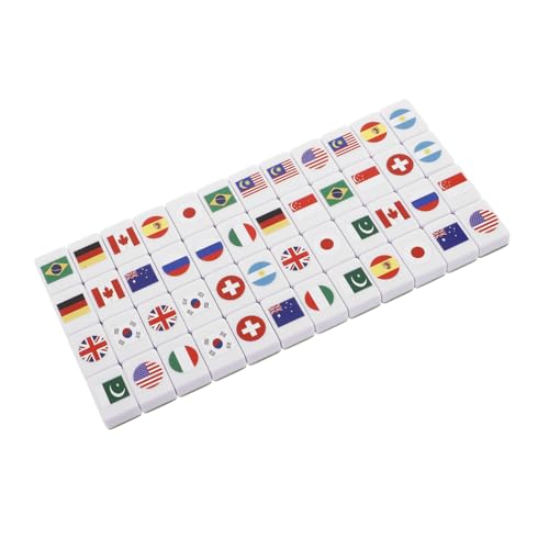NOLITOY 48 Stück Teiliges Mahjong Spielset aus Langlebigem Kunststoff mit Nationalflaggen Design Vielseitig für Nationalflaggen Mahjong und Spieler Eliminationsspiele Anfängerfreundlich NOLITOY 48 Stück Teiliges Mahjong Spielset aus Langlebigem Kunststoff mit Nationalflaggen Design Vielseitig für Nationalflaggen Mahjong und Spieler Eliminationsspiele Anfängerfreundlich von NOLITOY
