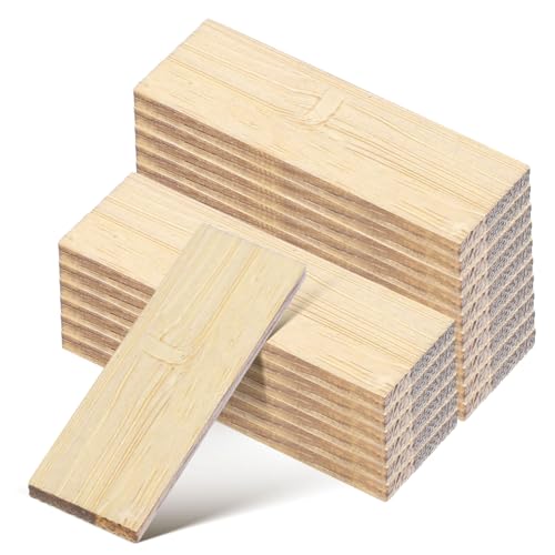NOLITOY 48 Stück Teiliges Miniatur-Dollhouse-bodenbelag aus Bambusholz Kleine Rechteckige Holzstruktur-Fliesen DIY Miniaturhaus Fußboden für Bastler Sammler und Kreative Spielideen von NOLITOY