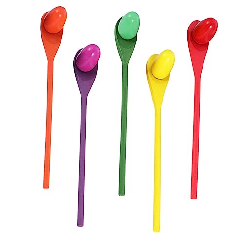 NOLITOY 5 Sätze Teiliges Balancespielzeug aus Robustem Holz Sensorisches Trainingsspiel für Motorische Leicht und Handlich Geschenk für Gleichgewichtstraining und Zufällige Farbe von NOLITOY