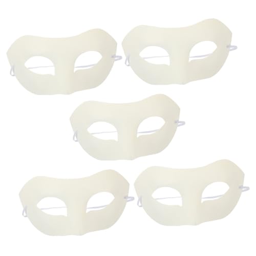 NOLITOY 5 Stück Diy Handbemalbare Papiermasken Weiße Maske für Halloween Karneval Cosplay Kreative Bastelprojekte für Partys Besondere Anlässe von NOLITOY