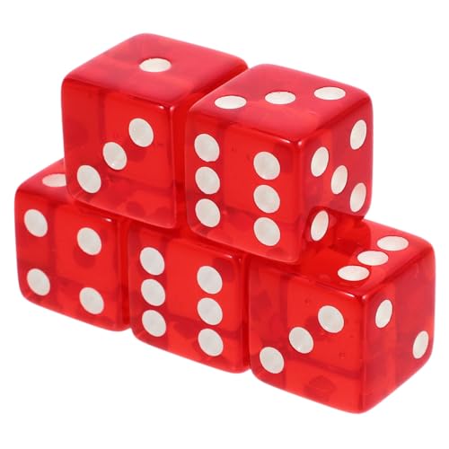 NOLITOY 5 Stück Große Transparente Würfel Rote Acrylwürfel mit Zahlen für Brettspiele Party Zubehör und Lustige Spieleabende Erwachsene NOLITOY 5 Stück Große Transparente Würfel Rote Acrylwürfel mit Zahlen für Brettspiele Party Zubehör und Lustige Spieleabende Erwachsene von NOLITOY