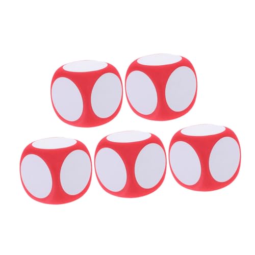 NOLITOY 5 Stück Kleine Schaumstoffwürfel Blanko Würfel mit Abgerundeten Ecken Leichte DIY Spielwürfel für Party Unterricht Spiele Tragbar und Handlich von NOLITOY