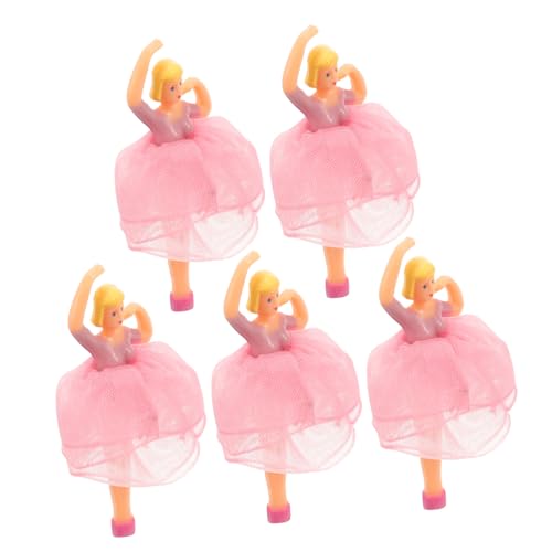 NOLITOY 5 Stück Teiliges Balletttänzerin Puppenfigur mit Achtstimmiger Musikbox Tanzende Prinzessin Puppe Ornament für Spieluhren Dekoration mit Goldfarbenem Pinkem Rock von NOLITOY
