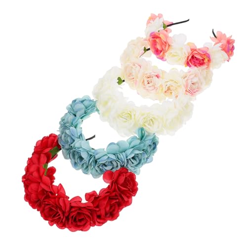 NOLITOY 5 Stück Teiliges Blumenhaarband für Mädchen Realistische Seidenblumen Stirnbänder Weiche Bequeme Kopfbedeckung für Party Cosplay Karneval Geburtstag Vielseitiger Haarschmuck von NOLITOY