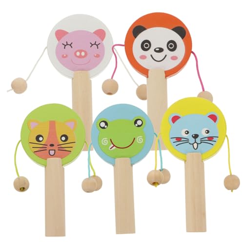 NOLITOY 5 Stück Teiliges Holzspielzeug mit Cartoon Rasseln für Kleinkinder Pädagogisches Musikinstrument Sicher Glatt Poliert für Kindergeburtstag und Frühe Bildung von Jahren NOLITOY 5 Stück Teiliges Holzspielzeug mit Cartoon Rasseln für Kleinkinder Pädagogisches Musikinstrument Sicher Glatt Poliert für Kindergeburtstag und Frühe Bildung von Jahren von NOLITOY