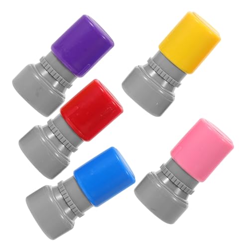 NOLITOY 5 Stück Teiliges Lehrer Stempelset Selbstfärbend Grading Stamps für Aufgaben Feedback Klassenzimmer Belohnung Motivationsstempel für Grundschüler Kompakt und Vielseitig Einsetzbar von NOLITOY