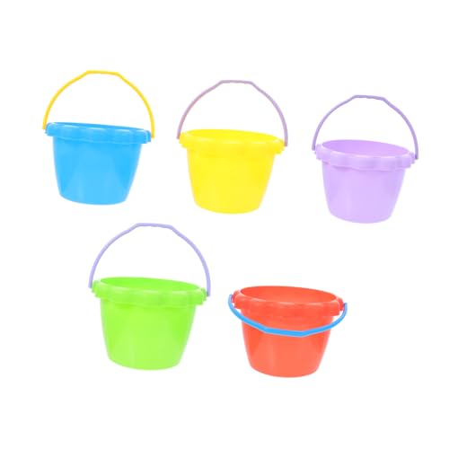 NOLITOY 5 Stück Teiliges Sandspielzeug für Bunte Kunststoff Eimer und Förmchen Sicher und Langlebig Fördert Kreativität und Farberkennung für Strand und Garten Zufällige Zufällige Farbe von NOLITOY