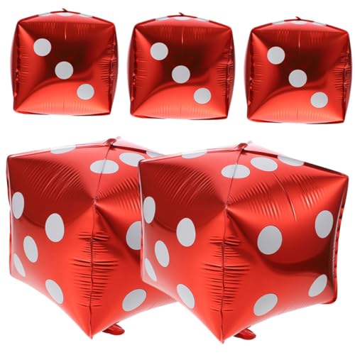 NOLITOY 5 Stück Würfel Folienballons in Rot Motto Partydeko Aufblasbare Deko für Las Vegas Themenfeiern Fotohintergrund und Fenster Wanddekoration NOLITOY 5 Stück Würfel Folienballons in Rot Motto Partydeko Aufblasbare Deko für Las Vegas Themenfeiern Fotohintergrund und Fenster Wanddekoration von NOLITOY