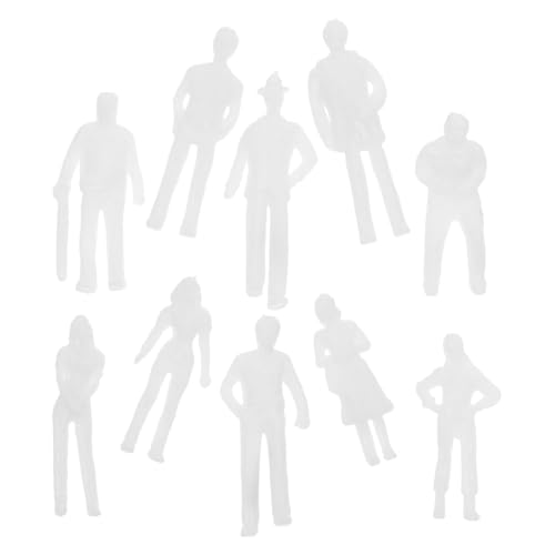 NOLITOY 50 Stück Maßstab Unbemalt Kunststoff Modellbau Figuren für Sandspiel Landschaftsdekoration DIY Gestaltung von NOLITOY