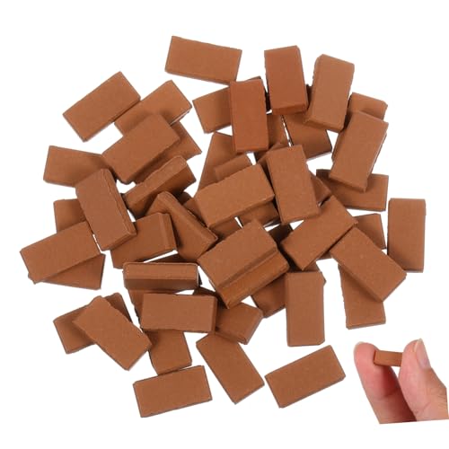 NOLITOY 50 Stück Miniatur Ziegelstein Modelle Simulation für DIY BAU Märchen Garten Sandtisch Szenen Handgemachte Mikro Landschaftsaccessoires von NOLITOY