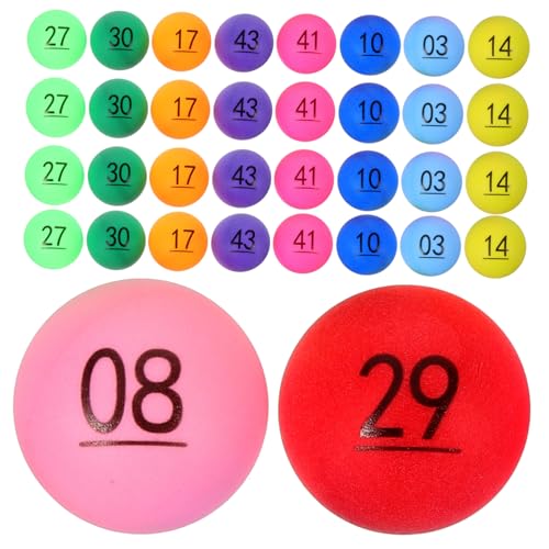 NOLITOY 50 Stück Teiliges Bunte Nummerierte Lotteriekugeln aus Langlebigem PP Kunststoff Leichte Kleine Hohlkugeln für Tombola Party Freizeitaktivitäten und Gewinnspiele von NOLITOY
