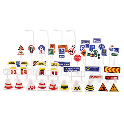 NOLITOY 56 Stück Verkehrszeichen -Verkehrszeichen Straßensperren- für Jungen Straßenschild Straße Straßenschild Rollenspiel Verkehr Plastik NOLITOY 56 Stück Verkehrszeichen -Verkehrszeichen Straßensperren- für Jungen Straßenschild Straße Straßenschild Rollenspiel Verkehr Plastik von NOLITOY