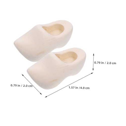 NOLITOY 6 Paare Miniatur Holzschuhe Unbearbeitete Blanko Holzclogs Niederländische Puppenschuhe Für DIY Basteln Puppenhaus Dekorationen Micro Landschaft Zubehör von NOLITOY