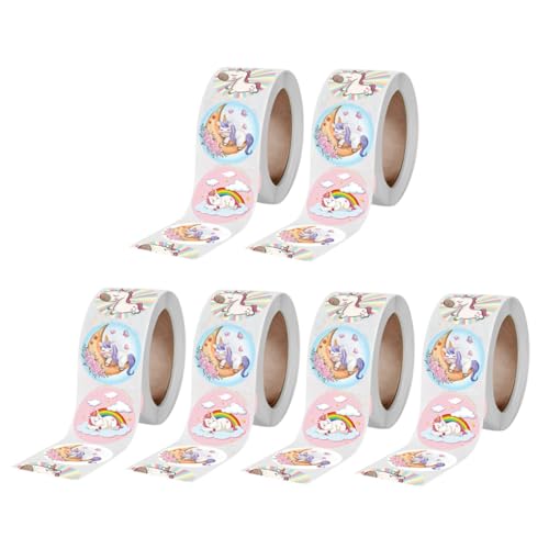 NOLITOY 6 Rollen Runde Belohnungsaufkleber Tiere Cartoon Motivationsaufkleber Selbstklebend für Geschenkverpackung Umschläge Scrapbooking Lehrer Sticker von NOLITOY