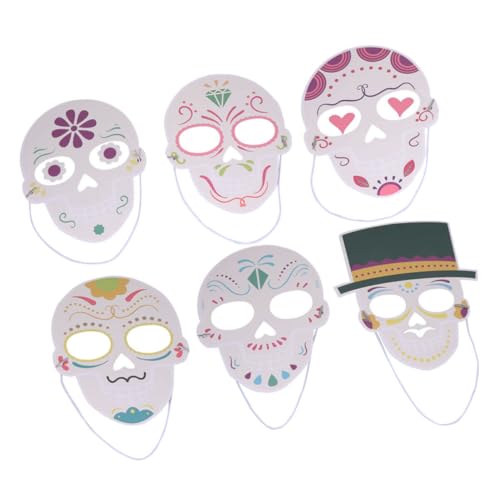 NOLITOY 6 Stück Halloween Maske Aus Papier Vollgesichtsmaske von NOLITOY