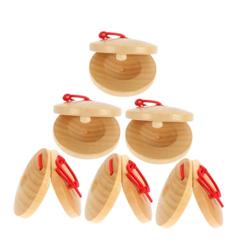 NOLITOY 6 Stück Holzkastagnetten Teiliges aus Schima Superba für Musikinstrument für Kreative Frühförderung Rhythmusspielzeug Musikerfahrung Natürliche Holzfarbe NOLITOY 6 Stück Holzkastagnetten Teiliges aus Schima Superba für Musikinstrument für Kreative Frühförderung Rhythmusspielzeug Musikerfahrung Natürliche Holzfarbe von NOLITOY