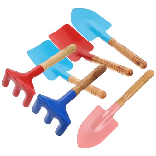 NOLITOY 6 Stück Kinder-Gartengeräte Mini-Gartengeräte Spielzeug Bunte Gartengeräte Holz-Gartengeräte Für Kinder von NOLITOY