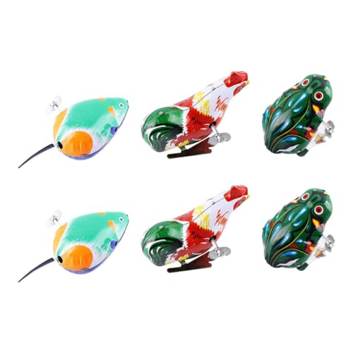 NOLITOY 6 Stück Teiliges Aufziehspielzeug Stabile Mechanik Spielzeuge ohne Batterien Bunte Tiermotive Frosch Huhn Maus Kindersicher für Jungen und Mädchen als Geschenk NOLITOY 6 Stück Teiliges Aufziehspielzeug Stabile Mechanik Spielzeuge ohne Batterien Bunte Tiermotive Frosch Huhn Maus Kindersicher für Jungen und Mädchen als Geschenk von NOLITOY