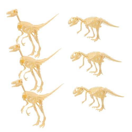 NOLITOY 6 Stück Teiliges Dinosaurier Skelett Modellset Realistisches Fossilspielzeug aus Kunststoff Pädagogisches Bastelset für Fördert Kognitive Entwicklung und Kreatives von NOLITOY