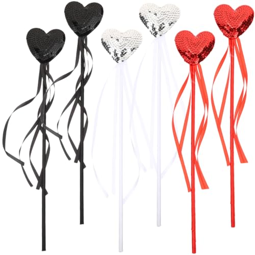 NOLITOY 6 Stück Teiliges Glitzer mit Herzmotiv Bunte Dekoration für Mädchen als Partyzubehör Bühnenrequisiten und Fotoshooting Accessoires von NOLITOY
