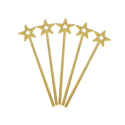 NOLITOY 6 Stück Teiliges Goldene Kunststoff Wünschelruten mit Sternpentagramm Design für Kindergeburtstagsfeiern und Cosplay Dekorationen NOLITOY 6 Stück Teiliges Goldene Kunststoff Wünschelruten mit Sternpentagramm Design für Kindergeburtstagsfeiern und Cosplay Dekorationen von NOLITOY