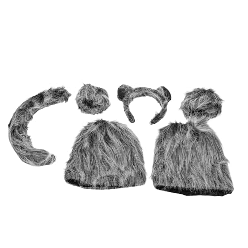 NOLITOY 6 Stück Teiliges Halloween Wolf Kostüm Set aus Weichem Plüsch Leichte Tierohren Haarreifen Vielseitig für Erwachsene und Detailreiche Gerade Wolfsmähne für Halloween und Cosplay NOLITOY 6 Stück Teiliges Halloween Wolf Kostüm Set aus Weichem Plüsch Leichte Tierohren Haarreifen Vielseitig für Erwachsene und Detailreiche Gerade Wolfsmähne für Halloween und Cosplay von NOLITOY