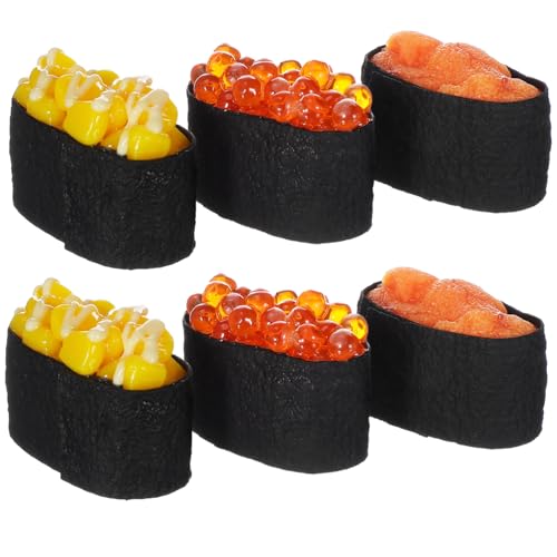 NOLITOY 6 Stück Teiliges Lifelike Fake Sushi Modell Realistische Onigiri Deko Künstliche Japanische Lebensmittel Requisiten für Restaurant Fotografie Display und Spiel NOLITOY 6 Stück Teiliges Lifelike Fake Sushi Modell Realistische Onigiri Deko Künstliche Japanische Lebensmittel Requisiten für Restaurant Fotografie Display und Spiel von NOLITOY