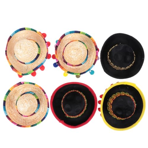 NOLITOY 6 Stück Teiliges Mini Sombrero Stirnband Mexikanisches Festhut Zubehör Buntes Leichtes Faschingskostüm für Erwachsene für Mexikanische Themenfeste und Fotorequisiten NOLITOY 6 Stück Teiliges Mini Sombrero Stirnband Mexikanisches Festhut Zubehör Buntes Leichtes Faschingskostüm für Erwachsene für Mexikanische Themenfeste und Fotorequisiten von NOLITOY