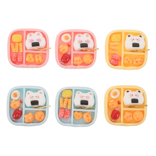 NOLITOY 6 Stück Teiliges Miniatur Sushi Bento Detailreiche Resin Figuren Niedliche Miniatur Essensdekoration für Puppenhaus Realistische Simulation Lunchbox Vielseitig für Küchen und DIY von NOLITOY