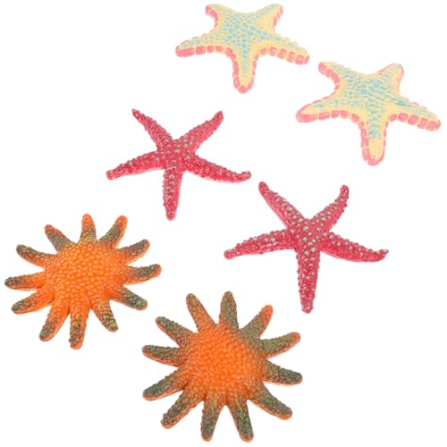 NOLITOY 6 Stück Teiliges Realistische Meerestiere Figuren Kindgerechtes Lernspielzeug mit Dekorativen Sea Star Modellen Naturgetreu Gestaltete Meereslebewesen Miniaturen für Schreibtisch von NOLITOY
