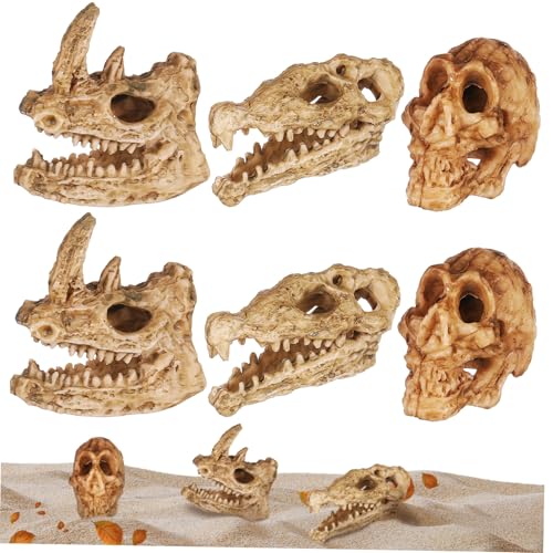 NOLITOY 6 Stück Teiliges Realistische Tier schädel Figuren aus Kunststoff Detailgetreue Miniatur Dekoration für Aquarium Schreibtisch und Wohnraum Vielseitige Tierknochen Ornamente für NOLITOY 6 Stück Teiliges Realistische Tier schädel Figuren aus Kunststoff Detailgetreue Miniatur Dekoration für Aquarium Schreibtisch und Wohnraum Vielseitige Tierknochen Ornamente für von NOLITOY