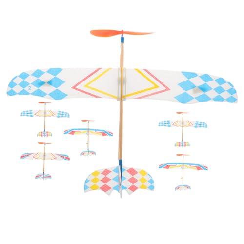 NOLITOY 6 Stück Teiliges Segelflugzeug Modellspielzeug aus Gummi Wiederverwendbar Einfach Zusammenzubauen für Outdoor Spiel und Eltern Junge Mädchen Aktivitäten von NOLITOY