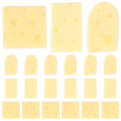 NOLITOY 60 Stück Käsedekor auf dem Tisch aufbwahrungs-Box vorratsboxen hochzeitdeko aufbewarboxen hochzeitsdeco Käse Lebensmittelmodelle Dessert-Modelle Bastelzubehör Harz Yellow von NOLITOY