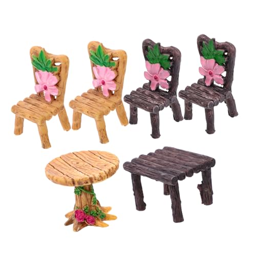 NOLITOY 6St Tisch- und Stuhlverzierungen aus Kunstharz kinderschreibtischstuhl -Hausmöbel möbel Resin deko Mini-Terrarium schreibtischstuhl Kinder Mini-Hausdekore klein von NOLITOY