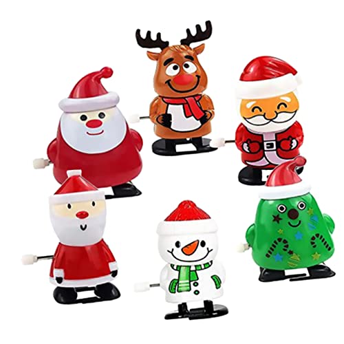 NOLITOY 6st Weihnachtliches Aufziehspielzeug Ostern Uhrwerk Spielzeug Geschenktüten Für Weihnachten Schneemann Aufziehspielzeug Weihnachtsaufziehspielzeug Kind Plastik Korb Tragbar von NOLITOY