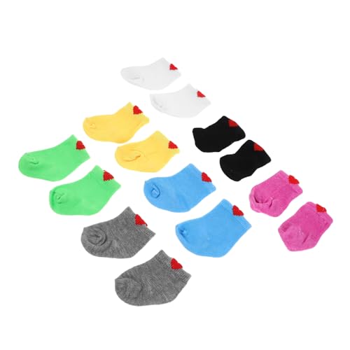 NOLITOY 7 Paare Puppensocken für American Doll Bunte Socken Passgenaues Zubehör für Babypuppen und Spielfiguren Vielfältige Farbkombinationen für Kreatives Ankleiden von NOLITOY
