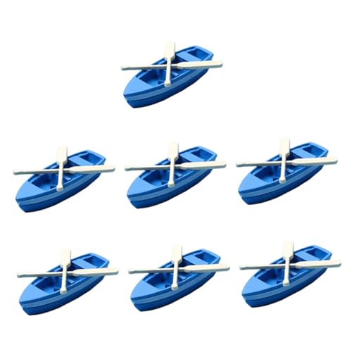 NOLITOY 7 Satz Teiliges Miniaturboot Holzpaddeln Handgefertigte Resin Boote in Blau Dekorative Miniatur für Strand dioramen Puppenhaus Gartenlandschaften und DIY meeres szenerien von NOLITOY