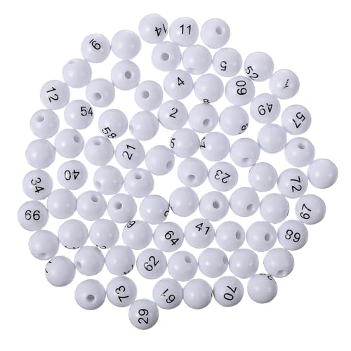 NOLITOY 75 Stück Teiliges Nummerierte Kunststoff lotteriebälle Leicht und Kompakt für Tombola Gewinnspiele und Partyspiele Praktische und Langlebige Spielkugeln mit Sichtbaren Zahlen von NOLITOY