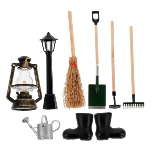 NOLITOY 8 Stück Mini Hacke Schaufel für Szene Garten mit Miniaturhängelampe Puppenhaus-Reparaturwerkzeuge Puppenhausrechen Mini funktionierende Dinge Miniaturlampenpfosten Plastik NOLITOY 8 Stück Mini Hacke Schaufel für Szene Garten mit Miniaturhängelampe Puppenhaus-Reparaturwerkzeuge Puppenhausrechen Mini funktionierende Dinge Miniaturlampenpfosten Plastik von NOLITOY