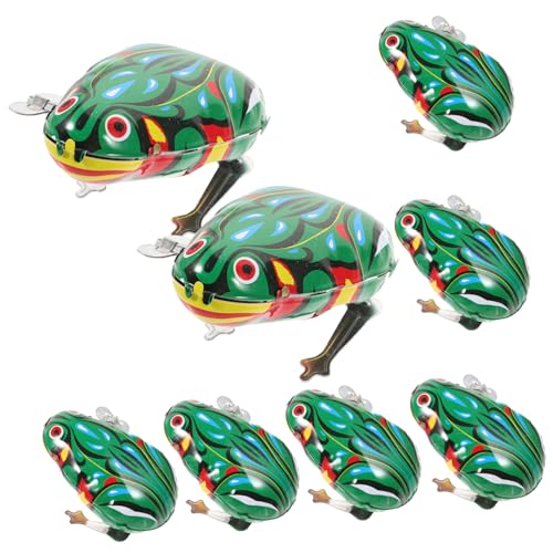 NOLITOY 8 Stück Teiliges Wind Up Froschset für Retro Blechspielzeug für Jungen und Fördert Kreativität und Motorische Fähigkeiten für Geburtstagsfeiern von NOLITOY