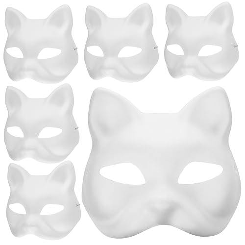 NOLITOY 8 Stück handbemalte Maske Maskenhandwerk unbemaltes Handwerk Maskerade Masken unbemalte Bastelmasken Katze mit halbem Gesicht Katzen-Maskerade-Maske Gesichtsmaskerade Papier Weiß NOLITOY 8 Stück handbemalte Maske Maskenhandwerk unbemaltes Handwerk Maskerade Masken unbemalte Bastelmasken Katze mit halbem Gesicht Katzen-Maskerade-Maske Gesichtsmaskerade Papier Weiß von NOLITOY