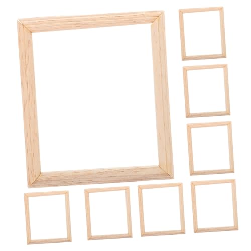 NOLITOY 9 Stück Puppenhaus Deko Natürliche Miniatur Fotorahmen DIY Möbel Zubehör Vielseitig für Wandkunst und Wohnkultur von NOLITOY