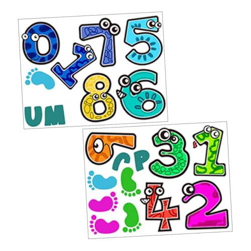 NOLITOY Abnehmbare Cartoon Zahlen Spiel Bodenaufkleber Selbstklebende Raster Fliesenaufkleber für Kinderzimmer und Spielbereiche zur Zahlenlernförderung und Kreativitätsanregung von NOLITOY