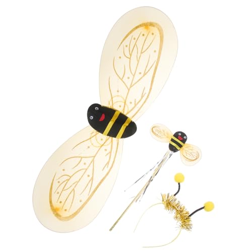 NOLITOY Bienen Kostümset für Flügeln Haarreif und Zauberstab Fantasiekostüm für Halloween Karneval Geburtstagsfeiern und Cosplay und Farbenfroh NOLITOY Bienen Kostümset für Flügeln Haarreif und Zauberstab Fantasiekostüm für Halloween Karneval Geburtstagsfeiern und Cosplay und Farbenfroh von NOLITOY