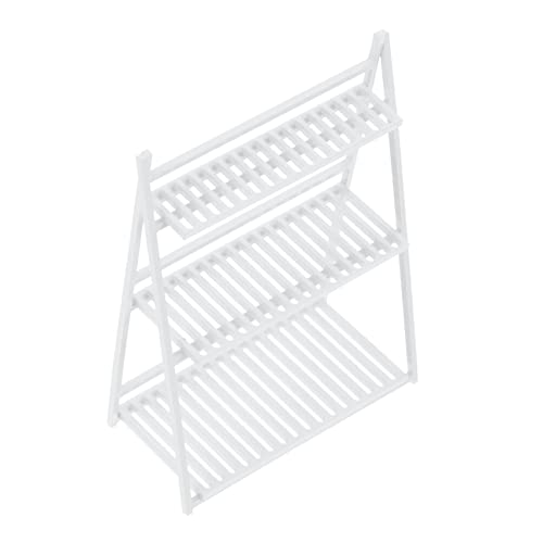 NOLITOY Blumenständer Modell Anlage Blumenregal Dekorationen winzig Steht puppenhauszubehör Space Saver Modellbau Mikrodekor zimmerpflanzen Kleiner Stand Mini House Display -Regal Abs Weiß von NOLITOY