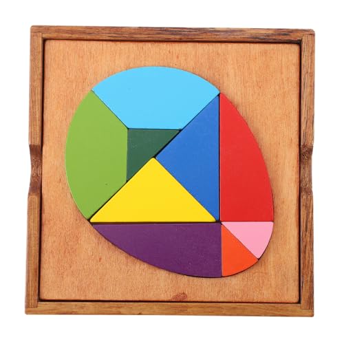NOLITOY Buntes Tangram Holzpuzzle Ei Form Lernspielzeug für Ab Jahren Pädagogisches Stapelspielzeug Kreativität Formenverständnis und Eltern Junge Mädchen interaktion von NOLITOY