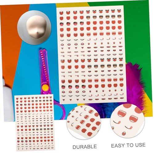 NOLITOY Cartoon Mundaufkleber Bunte DIY Bastel Sticker für Clay Figuren Animation Puppen Gesichtsdekoration Langlebig Vielseitig von NOLITOY
